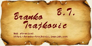 Branko Trajković vizit kartica
